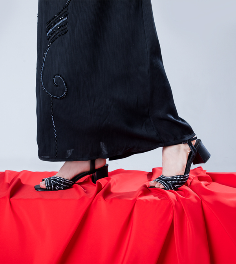 Embellished Platform Heel Sandals