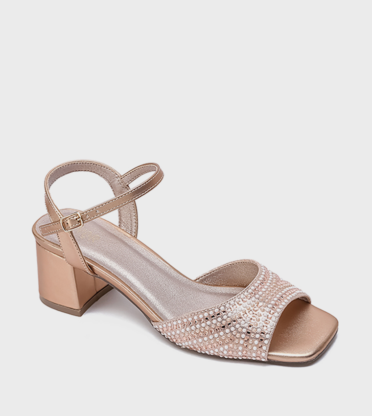 Embellished Block Heel Sandals