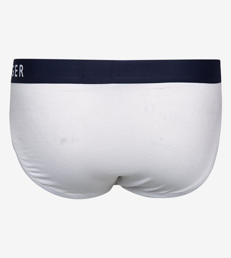 3 pcs brand logo elastic waistband briefs