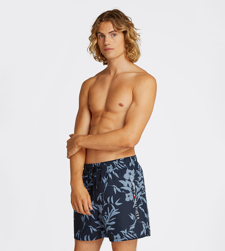 Printed Drawstring Waist Swim Shorts