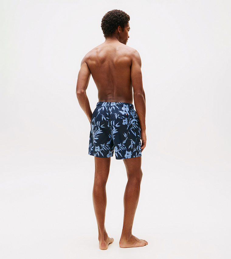 Printed Drawstring Waist Swim Shorts