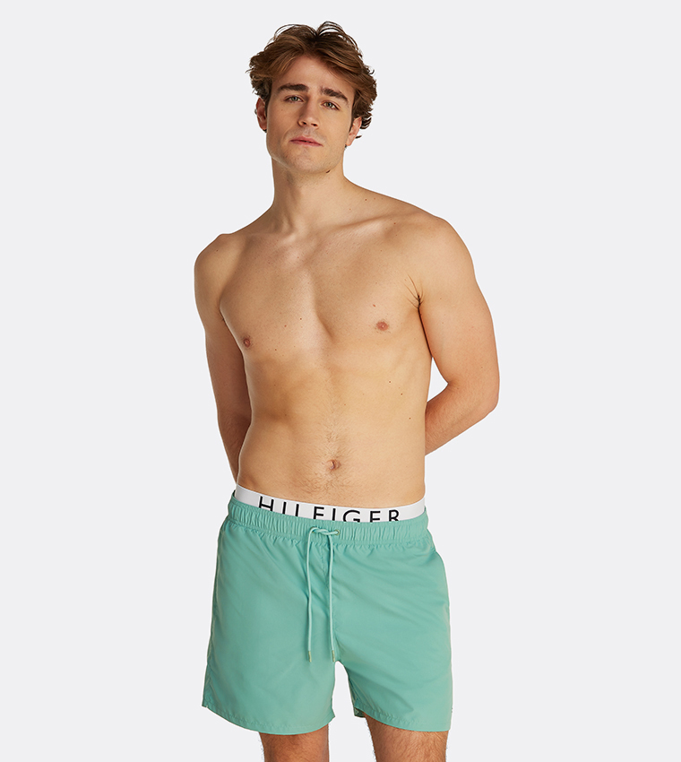 Drawstring Waist Swim Shorts