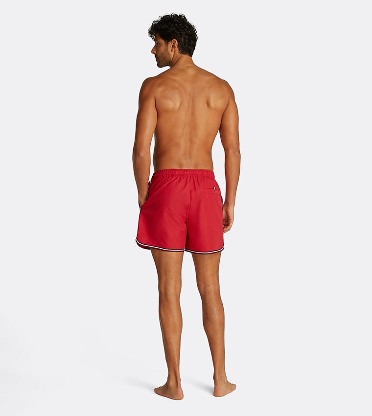 Contrast Tipping Drawstring Waist Swim Shorts
