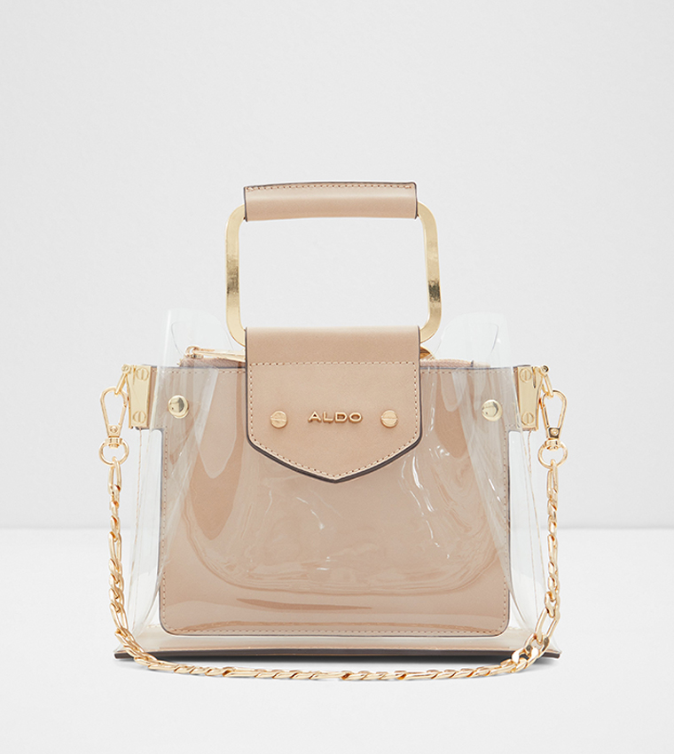 Buy Aldo UNARE Transparent Ring Handle Satchel Bag In Beige