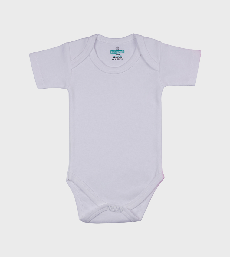 Pack of 3 - Solid Short Sleeves Onesies
