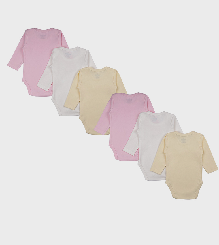Pack of 6 Cotton Long Sleeves Bodysuits