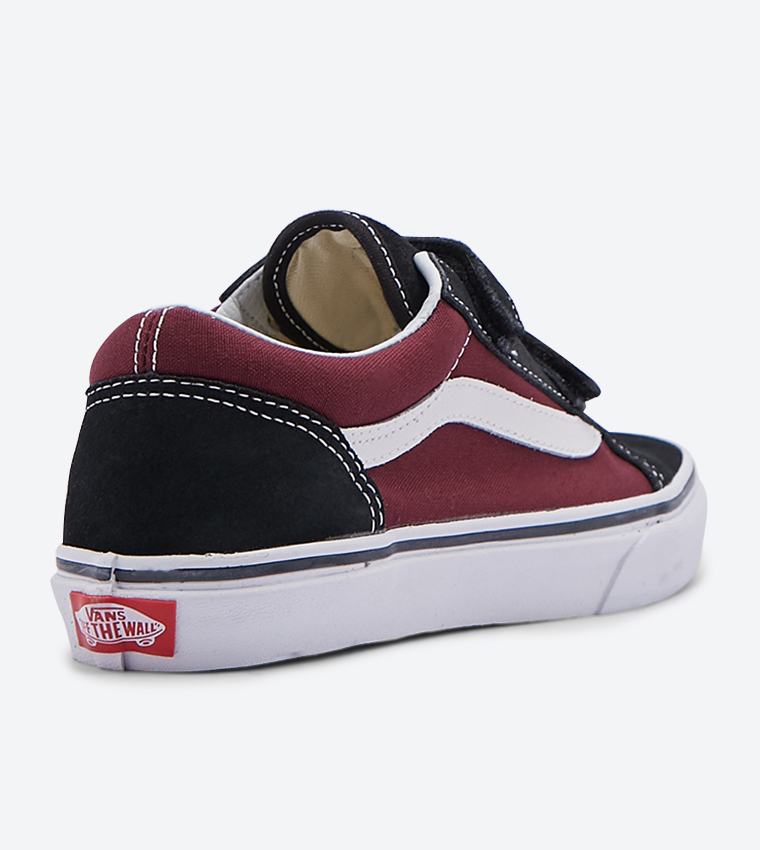 Burgundy velcro vans hotsell