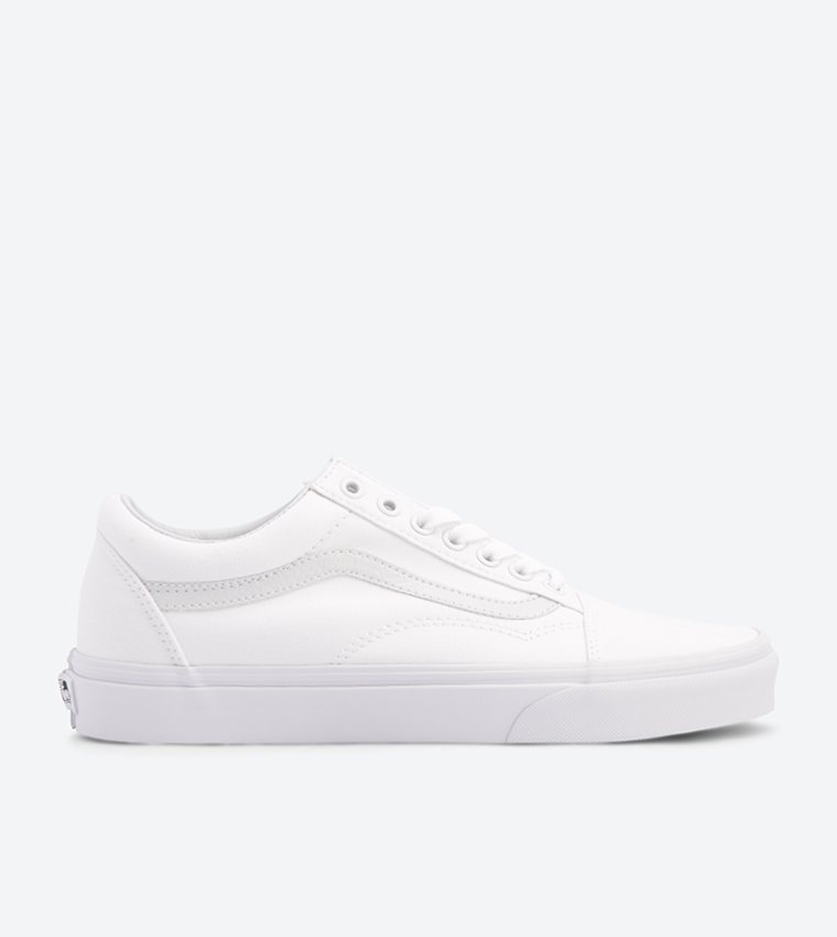 Plain white old store skool vans