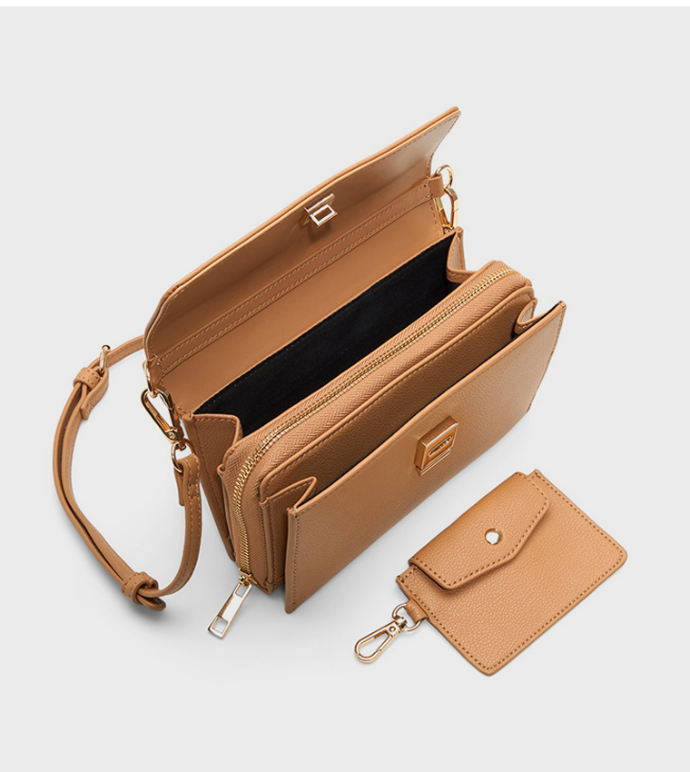 VALABENA Textured Crossbody Bag with Pouch