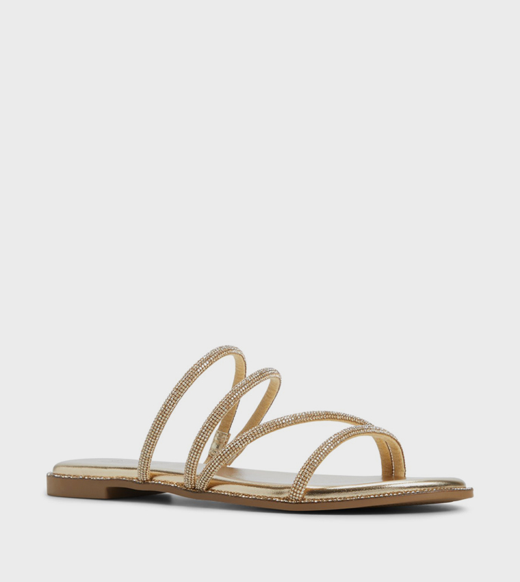 VAMIKA Embellished Strappy Flat Sandals
