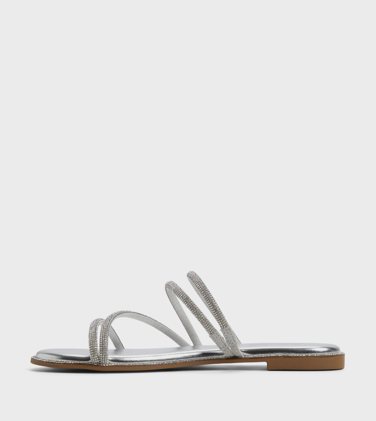 VAMIKA Embellished Strappy Flat Sandals
