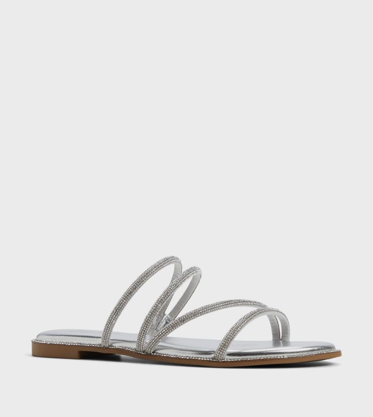 VAMIKA Embellished Strappy Flat Sandals