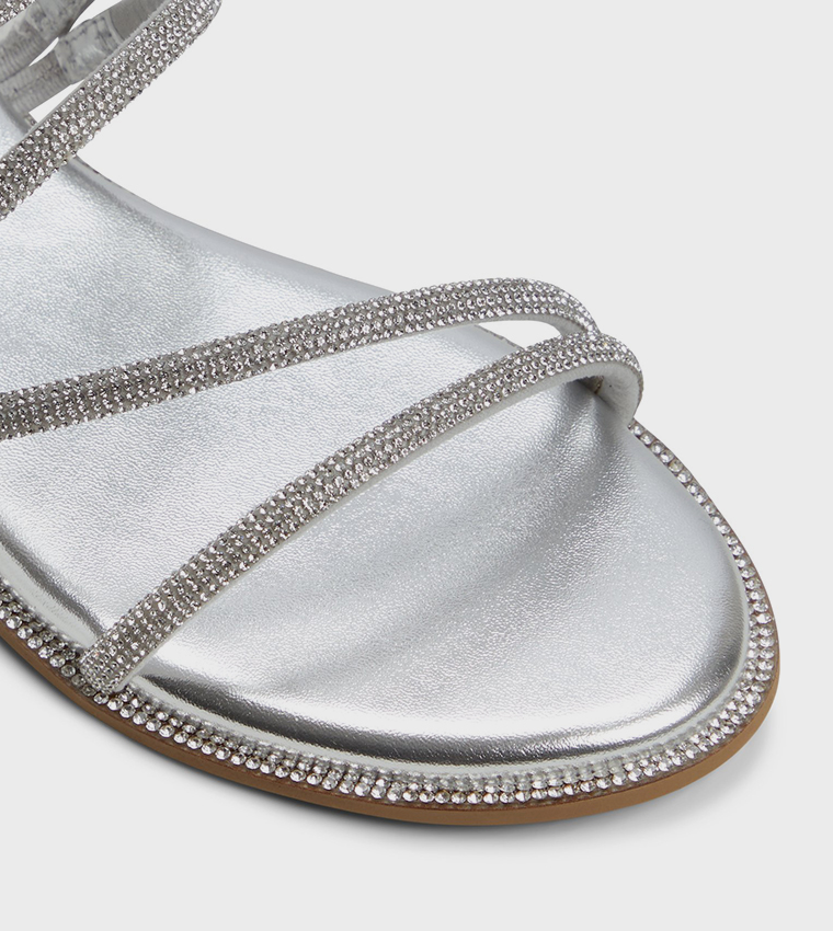VAMIKA Embellished Strappy Flat Sandals