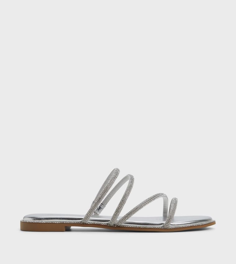 VAMIKA Embellished Strappy Flat Sandals