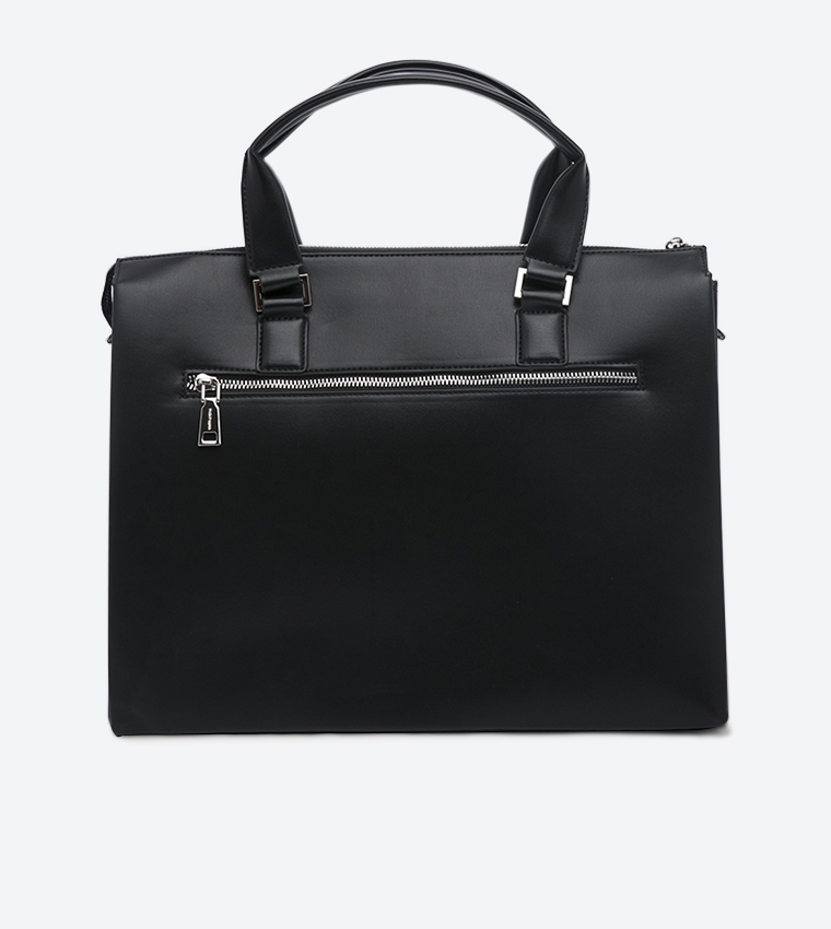 Buy Hush Puppies Nael Document Top Zip Closure Handle Details