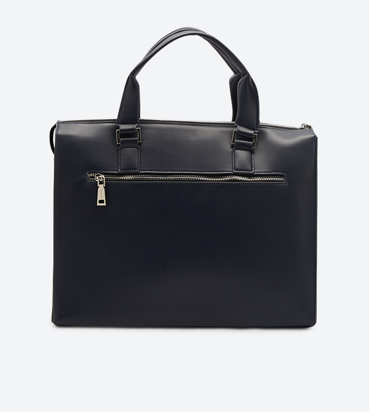 Henry Document Top Zip Closure Laptop Bag - Navy