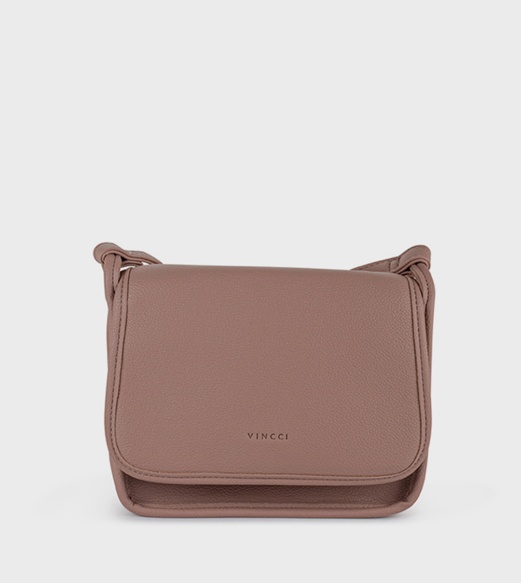 Textured Flap Crossbody Bag