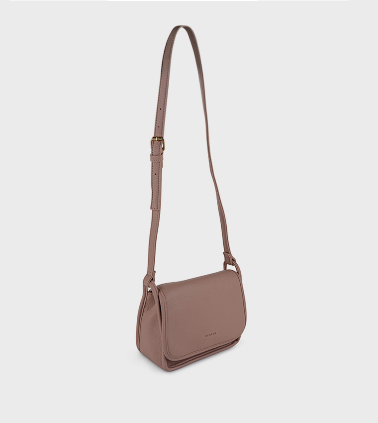 Textured Flap Crossbody Bag