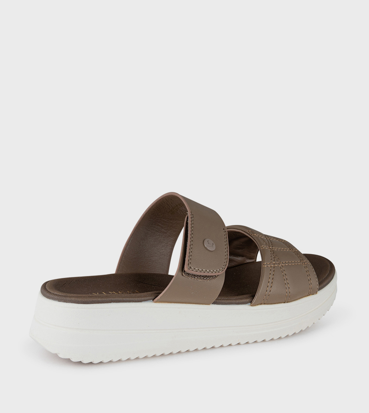 Stitch Detail Platform Sandals