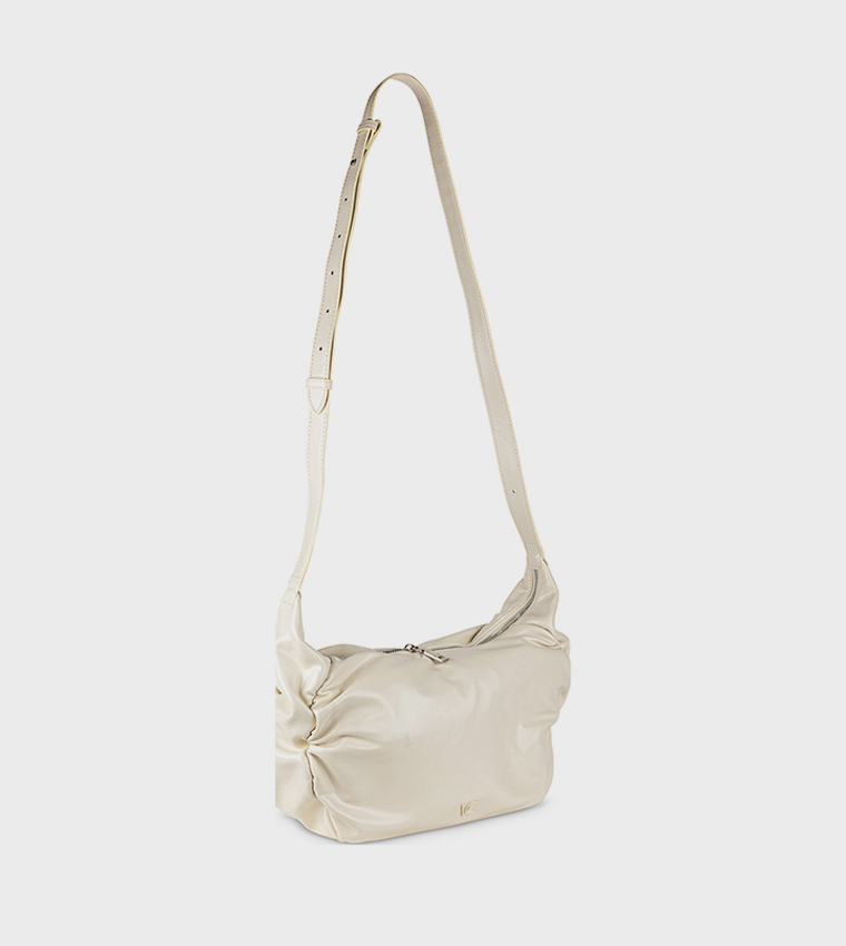 Solid Zip Closure Crossbody Bag