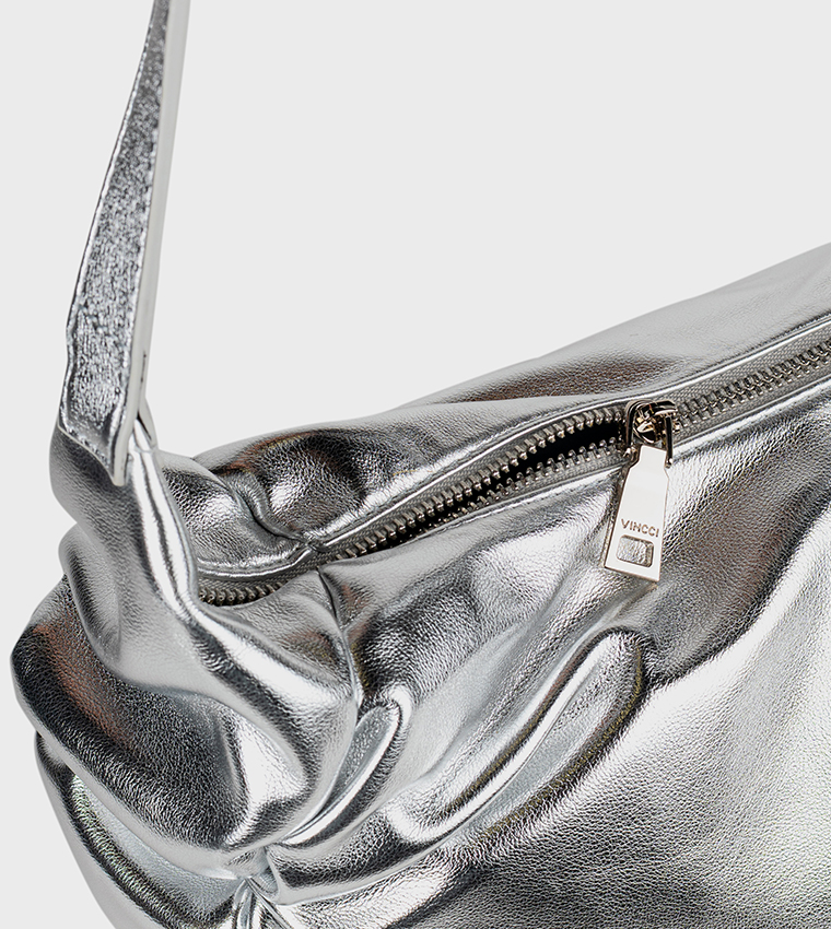 Solid Zip Closure Crossbody Bag