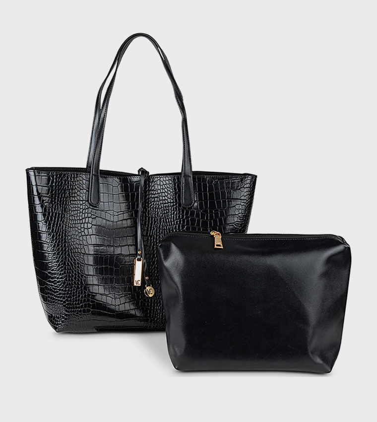 Textured Tote Bag Set