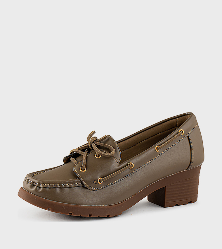 Textured Square Toe Penny Loafers