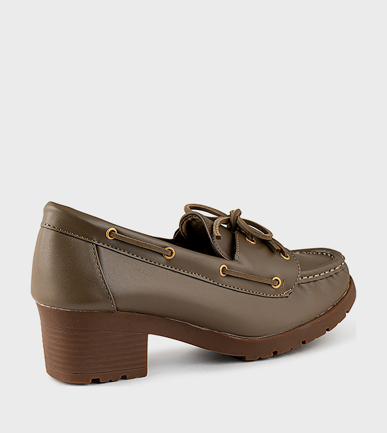 Textured Square Toe Penny Loafers