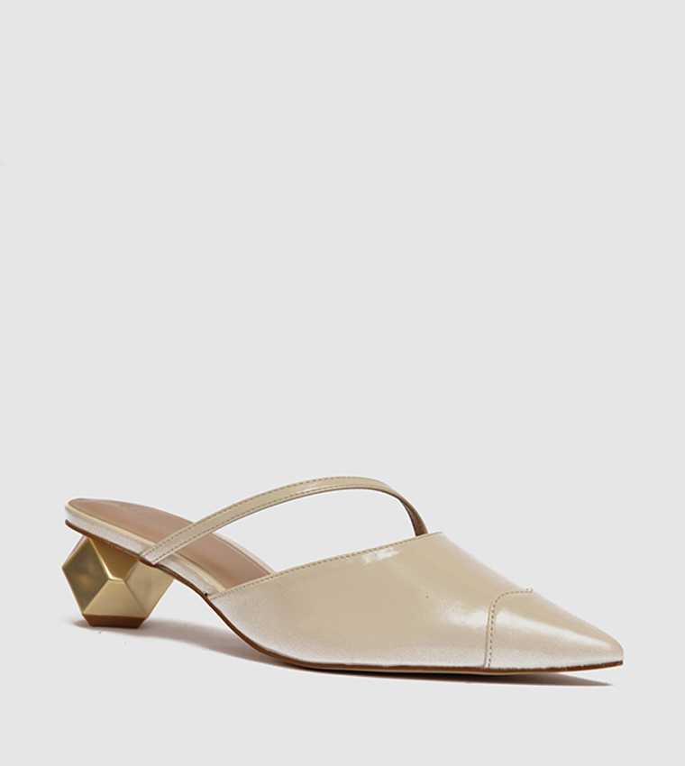 White sales mules heels