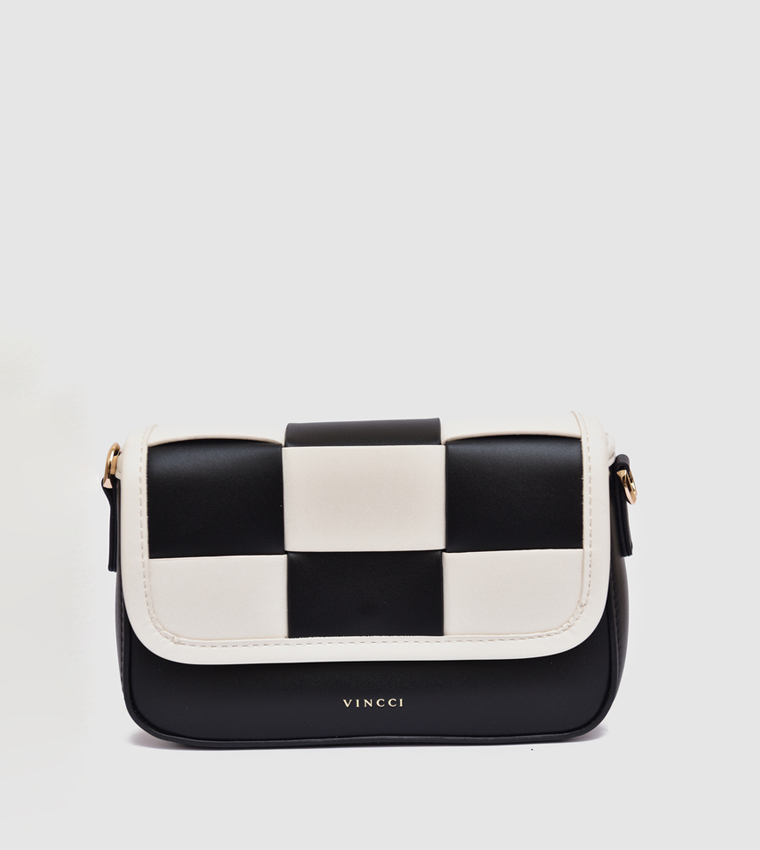 Checked Flap Crossbody Bag