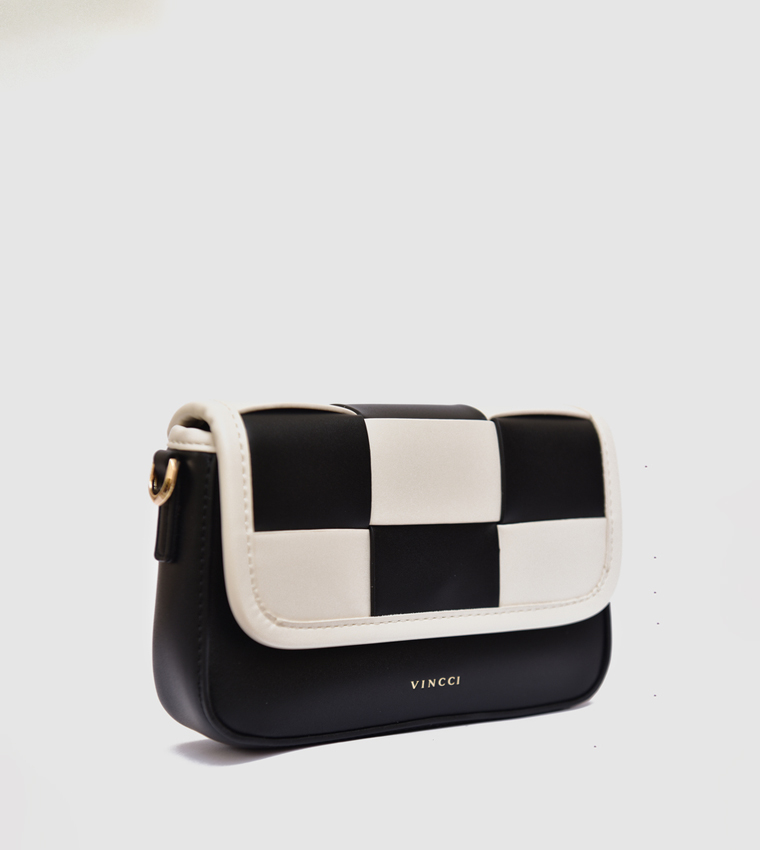 Checked Flap Crossbody Bag