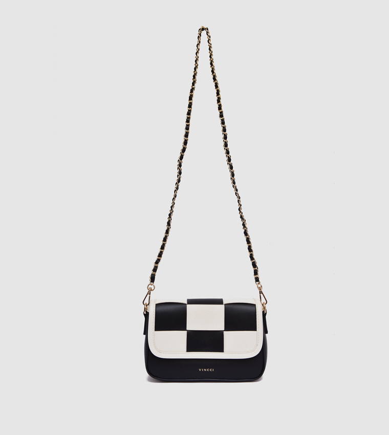 Checked Flap Crossbody Bag