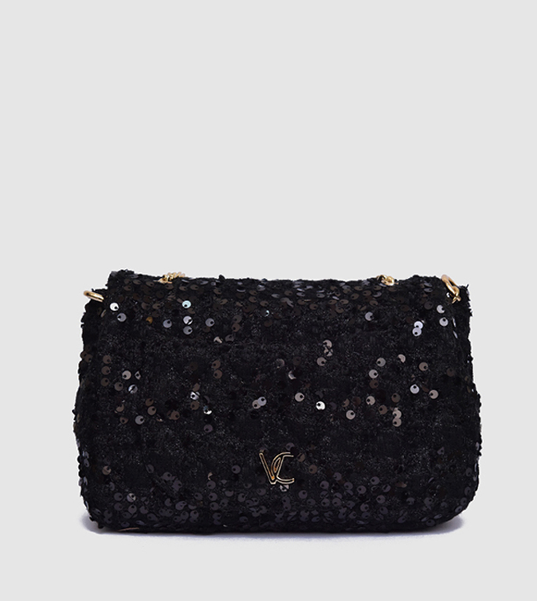 Sequined Convertible Crossbody Bag