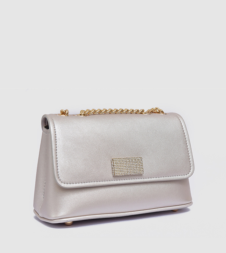 Embellished Accessory Detail Crossbody Bag