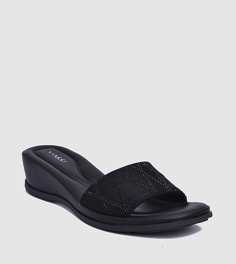 Embellished Open Toe Wedge Sandals