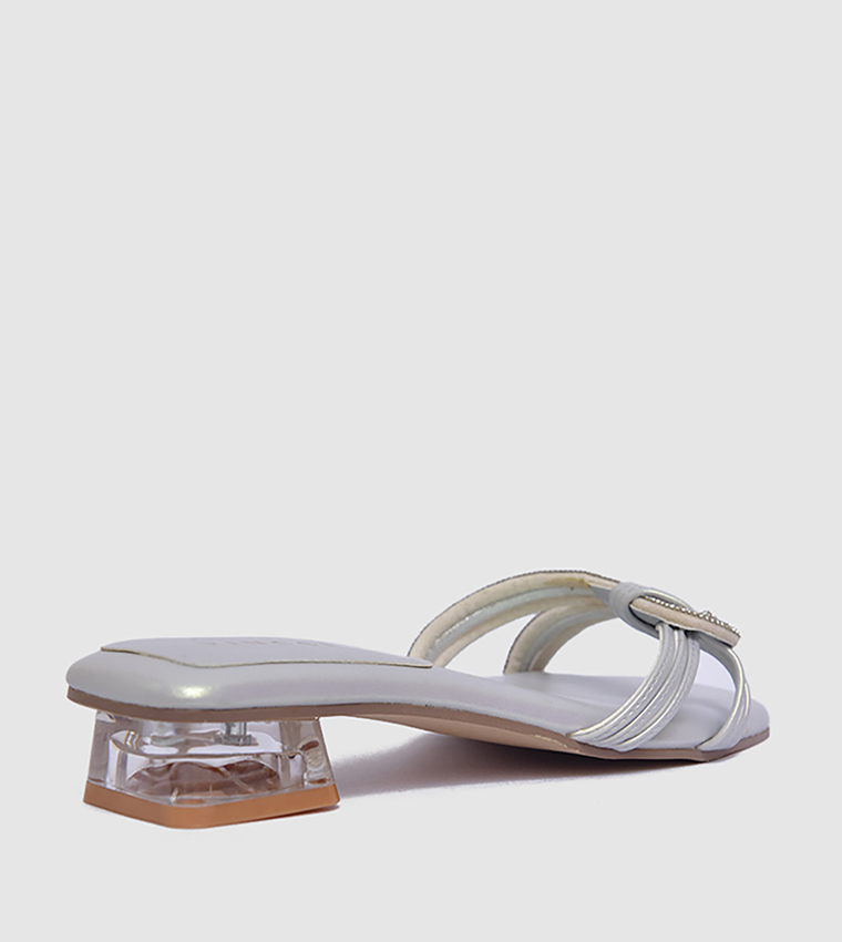 Embellished Low Block Heel Sandals