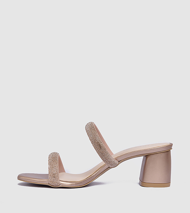 Embellished Block Heel Sandals