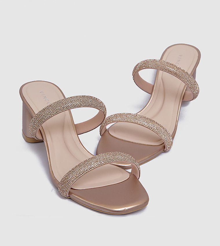 Embellished Block Heel Sandals