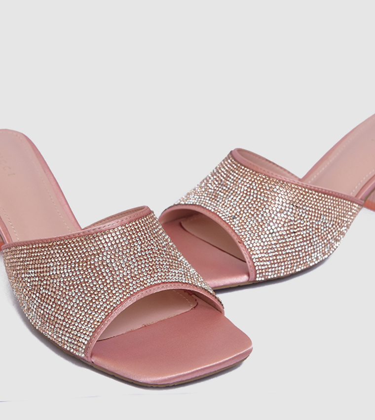 Embellished Block Heel Sandals