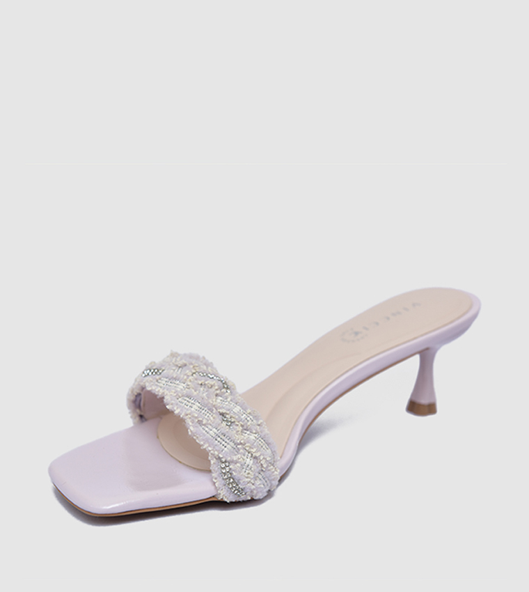 Embellished Open Toe Heel Sandals