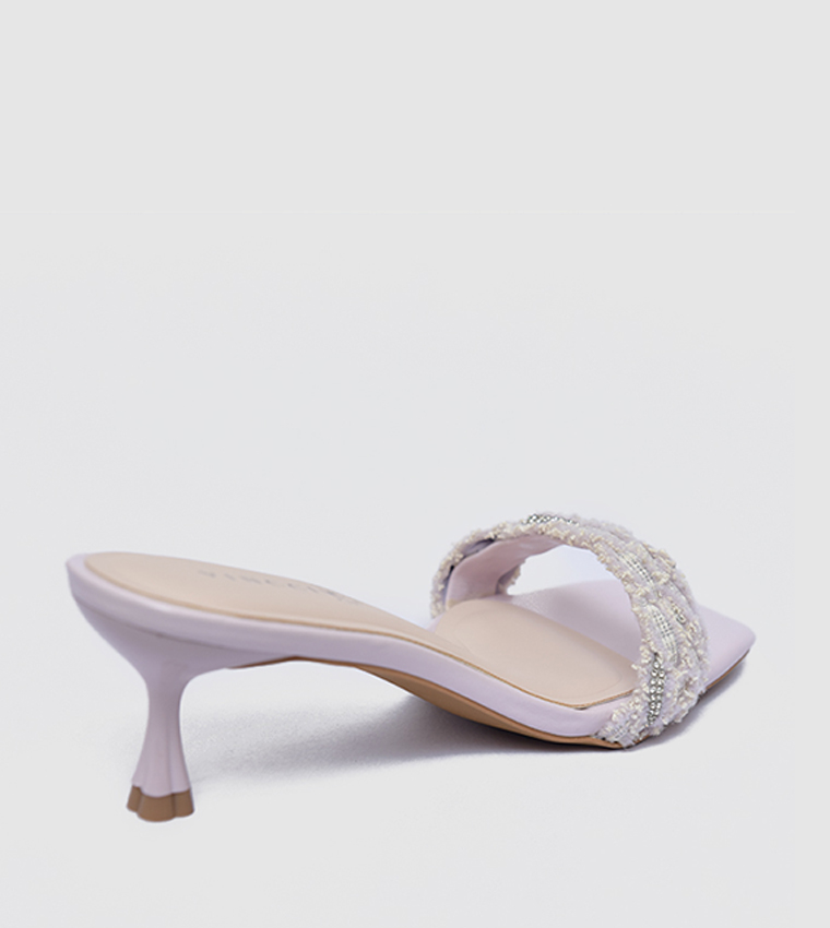 Embellished Open Toe Heel Sandals