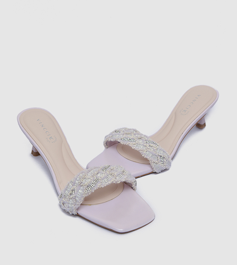 Embellished Open Toe Heel Sandals