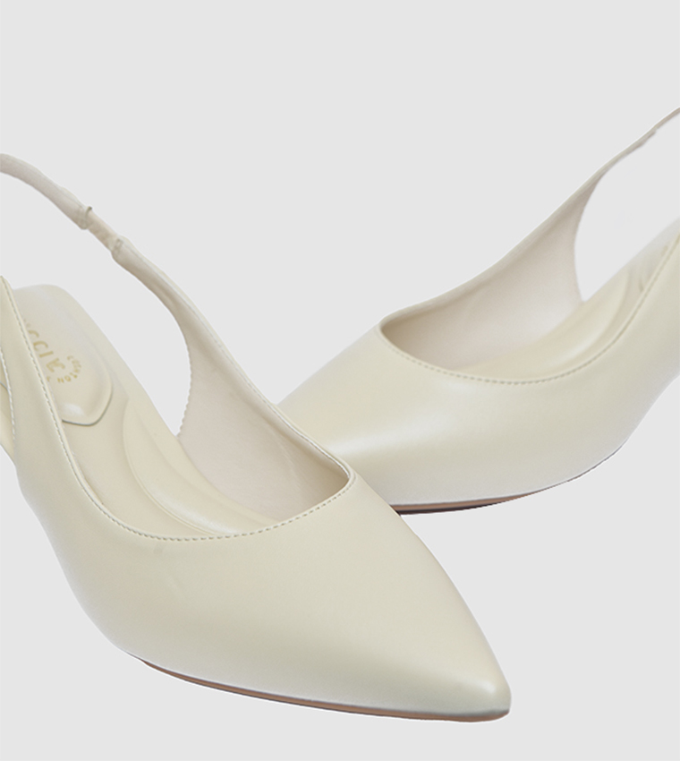 Pointed Toe Slingback Heel Pumps