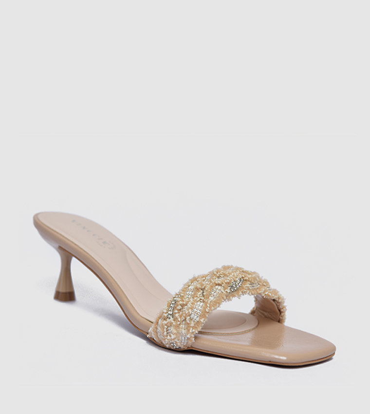 Embellished Open Toe Heel Sandals