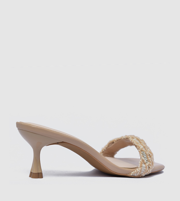 Embellished Open Toe Heel Sandals