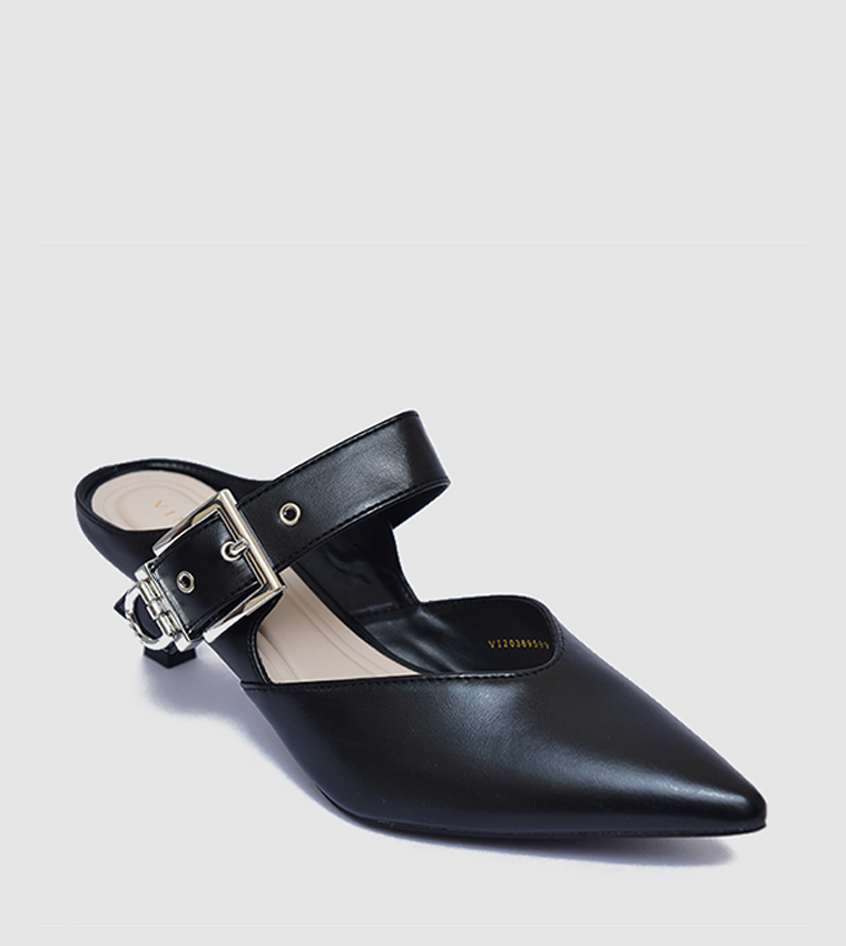 Solid Pointed Toe Mid Heel Pumps