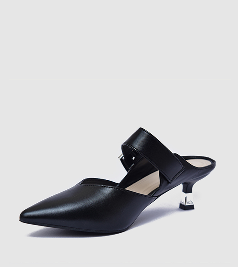 Solid Pointed Toe Mid Heel Pumps