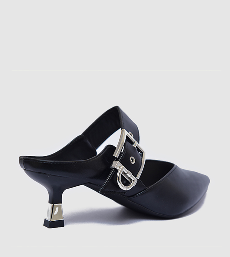 Solid Pointed Toe Mid Heel Pumps