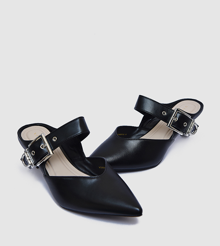 Solid Pointed Toe Mid Heel Pumps