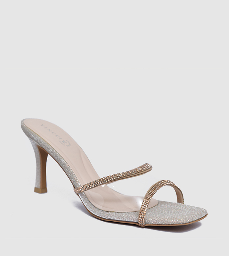Embellished One Strap Heel Sandals